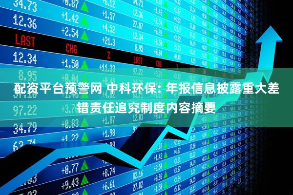 配资平台预警网 中科环保: 年报信息披露重大差错责任追究制度内容摘要